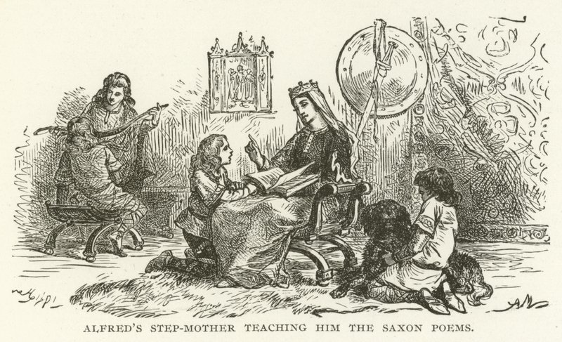 La madrastra de Alfredo enseñándole los Poemas Sajones de American School
