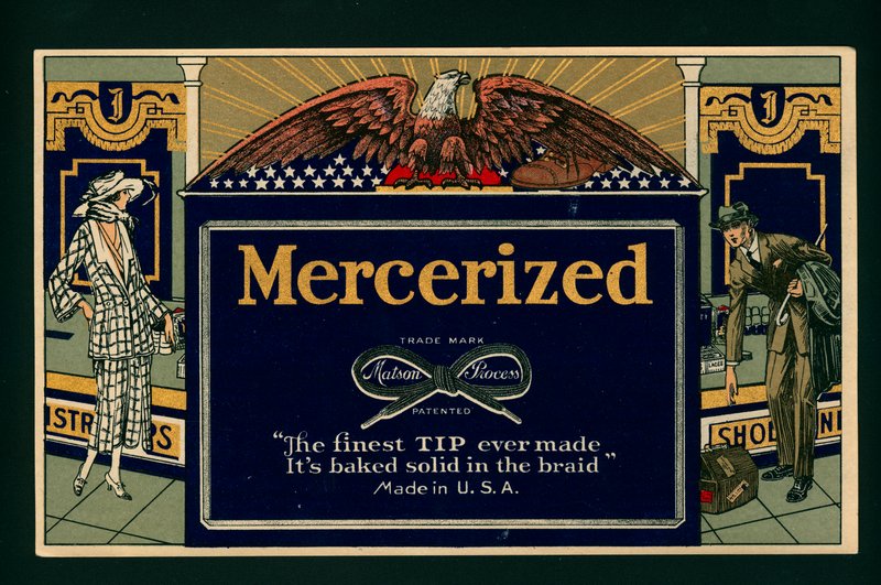 Anuncio americano de algodón mercerizado (litografía en color) de American School
