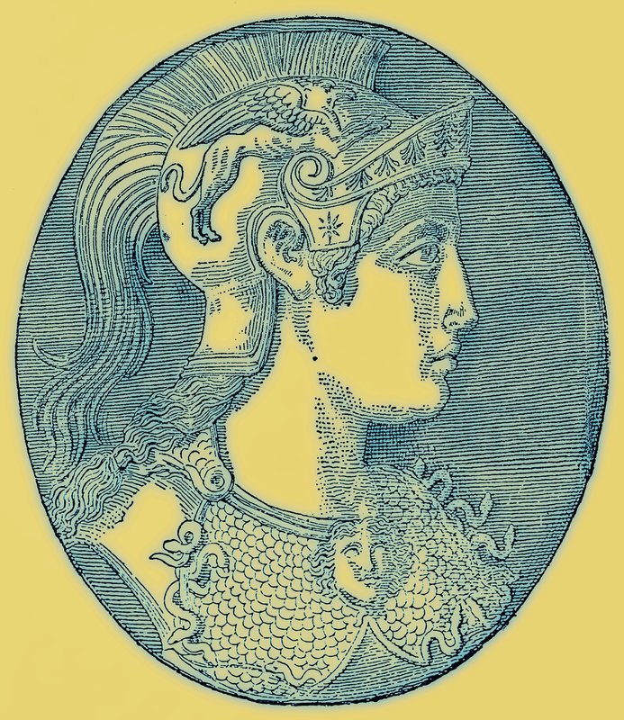 Atenea, ilustración de la Historia de Grecia de Victor Duruy, publicada en 1890 de American School