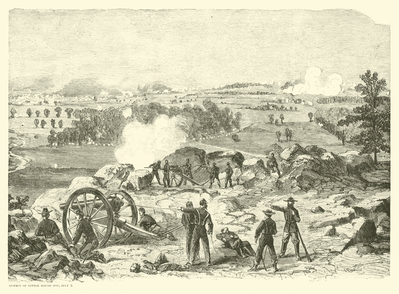 Batalla de Gettysburg, Cumbre de Little Round Top, 2 de julio, julio de 1863 de American School