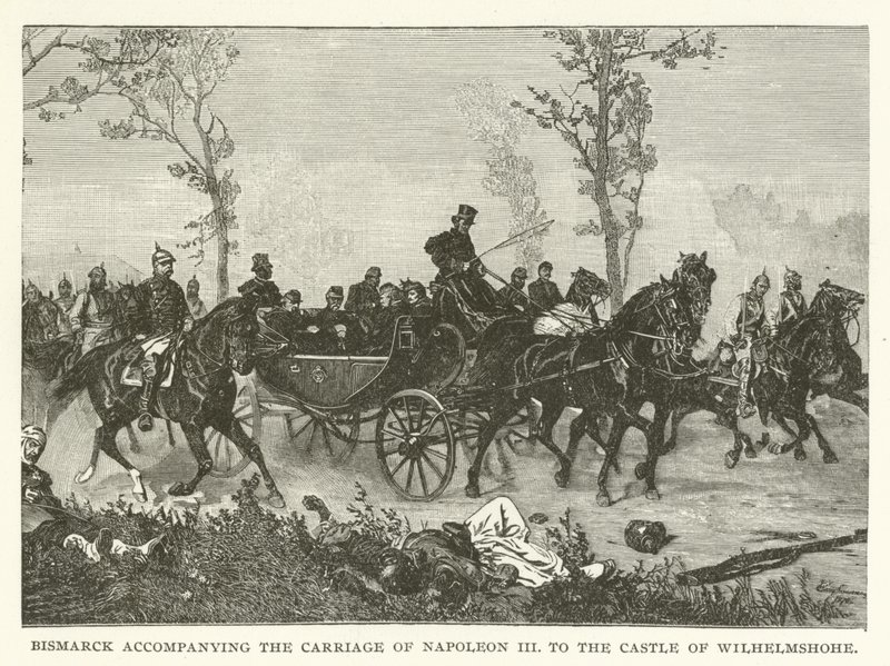 Bismarck acompañando el carruaje de Napoleón III al Castillo de Wilhelmshöhe de American School