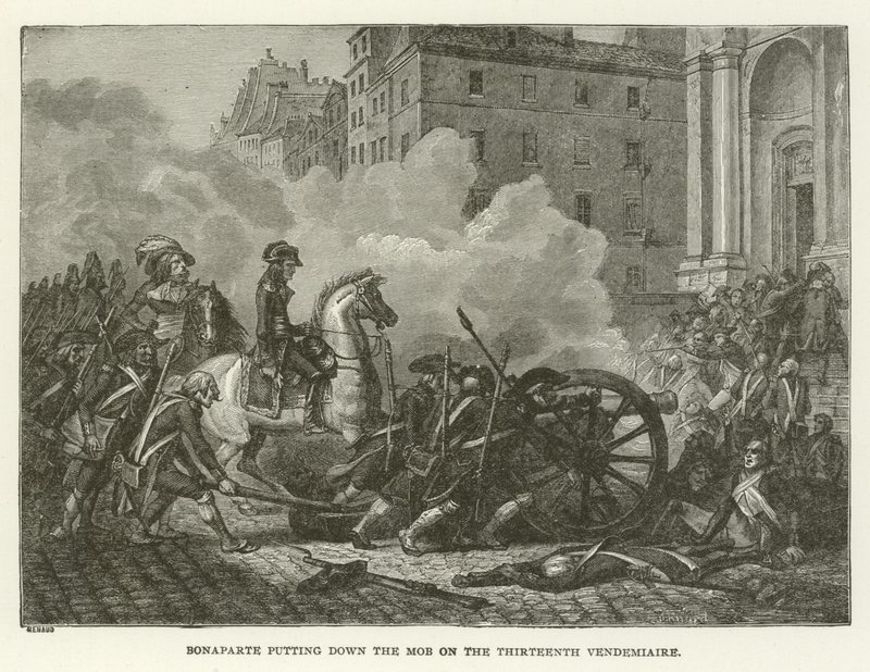 Bonaparte reprimiendo a la multitud el Trece Vendimiario de American School