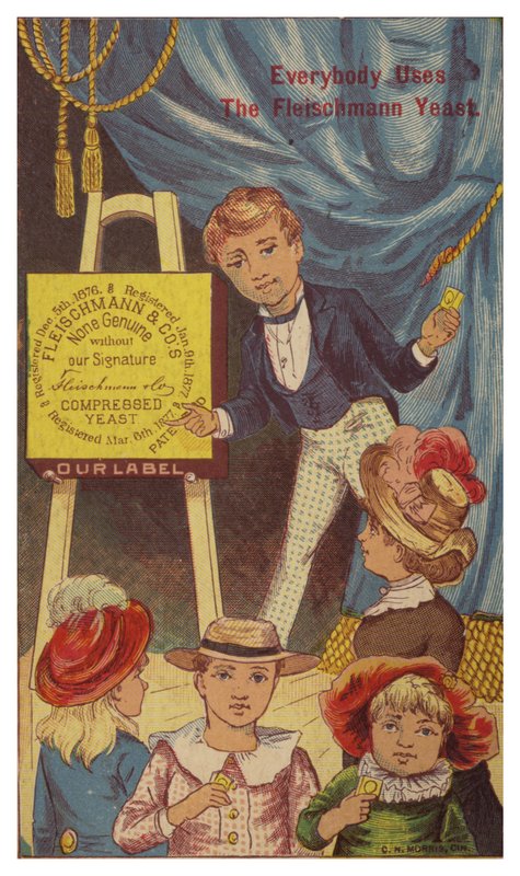 Niño anunciando levadura Fleischmann de American School
