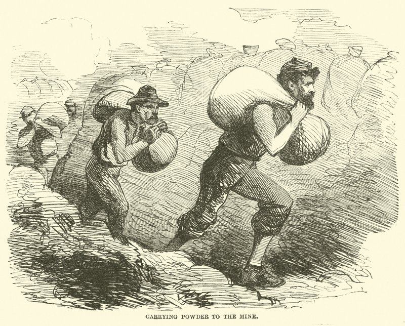 Transportando pólvora a la mina, julio 1864 de American School