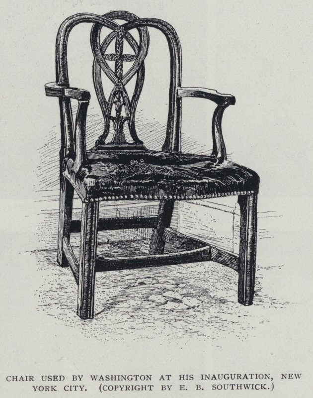 Silla usada por George Washington en su inauguración, Ciudad de Nueva York de American School