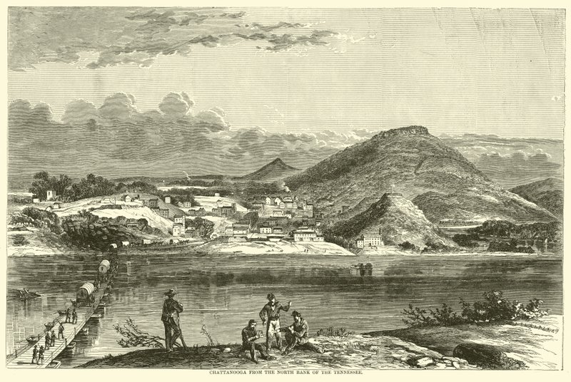 Chattanooga desde la orilla norte del Tennessee, septiembre de 1863 de American School