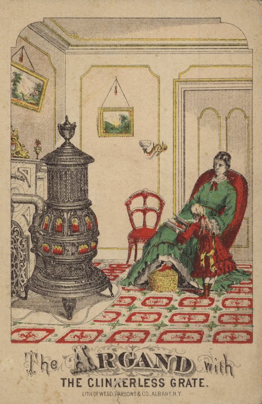 Niño Leyendo Libro a su Madre Junto a la Estufa de American School