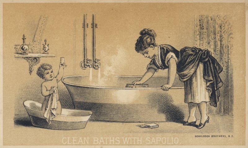 Limpia baños con Sapolio de American School