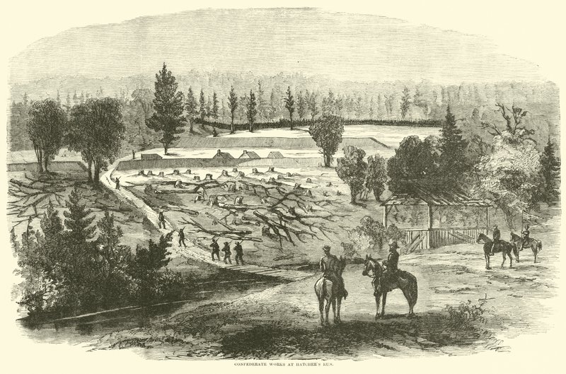 Obras confederadas en Hatchers Run, agosto 1864 de American School