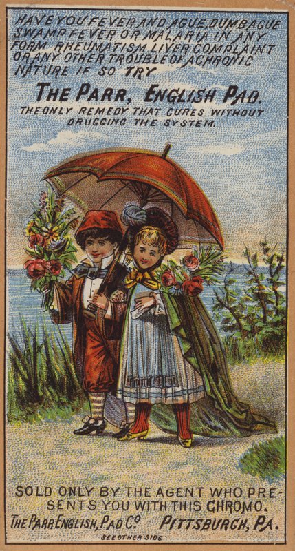 Pareja paseando bajo el paraguas de American School