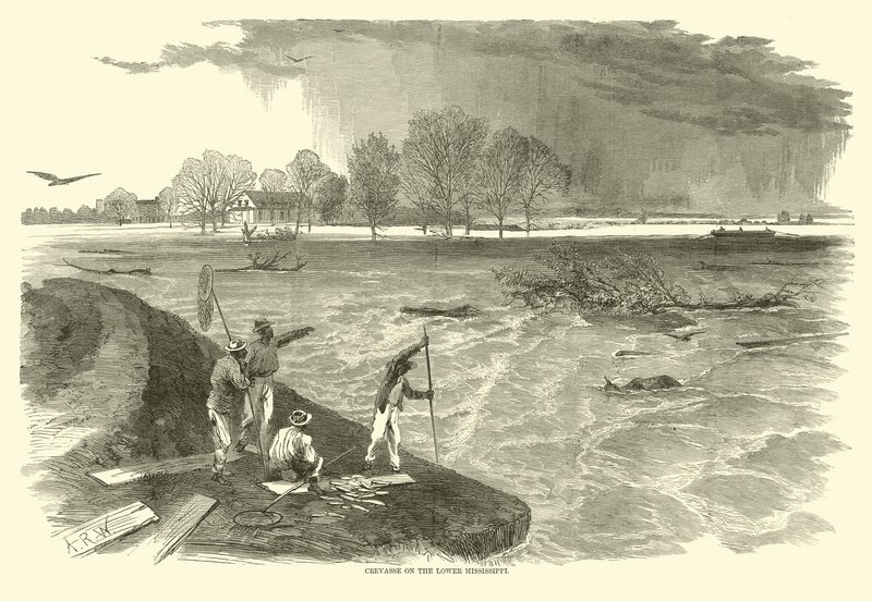 Grieta en el Bajo Mississippi, 1862 de American School