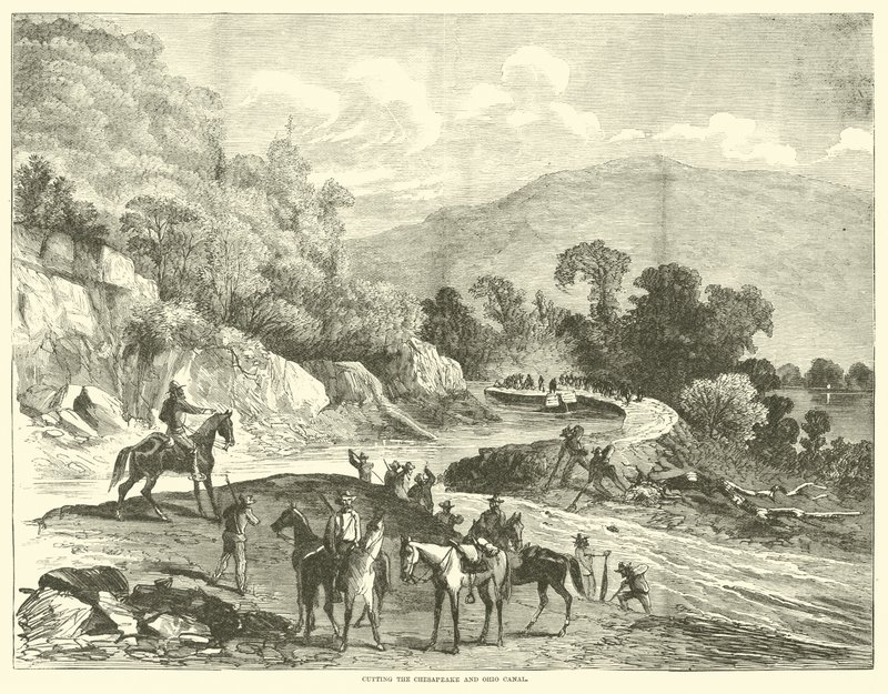 Cortando el canal de Chesapeake y Ohio, julio 1864 de American School