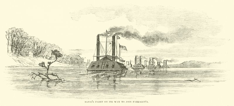 Flota de Davis en camino para unirse a Farragut, julio 1862 de American School