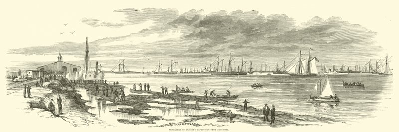 Partida de la expedición de Dupont desde Beaufort, enero 1863 de American School