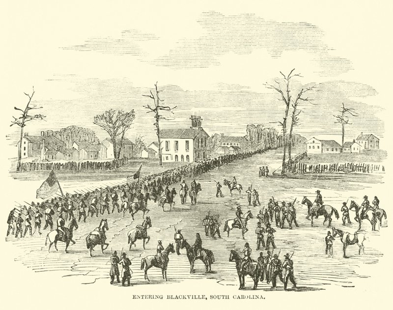 Entrando en Blackville, Carolina del Sur, enero 1865 de American School