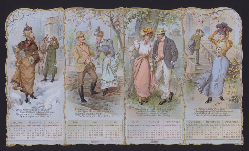 Calendario de la moda para 1899 (litografía en color) de American School