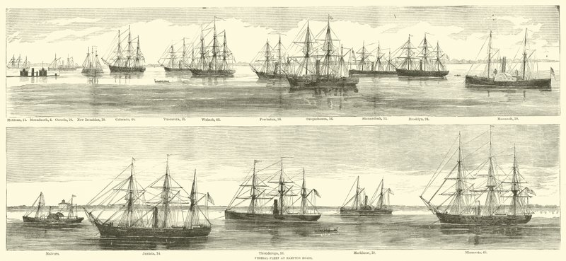 Flota federal en Hampton Roads, diciembre 1864 de American School