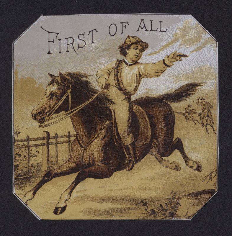 En primer lugar, la etiqueta del cigarro (chromolitho) de American School