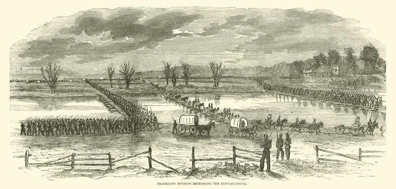 La división de Franklin recrossing el Rappahannock, diciembre 1862 de American School