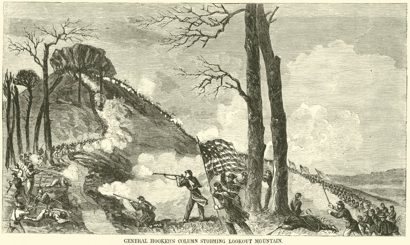 Columna del General Hooker asaltando Lookout Mountain, noviembre de 1863 de American School