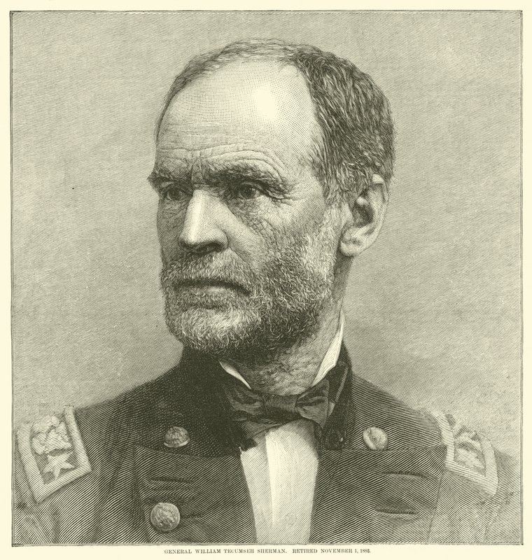 General William Tecumseh Sherman, retirado el 1 de noviembre de 1883, mayo de 1864 de American School