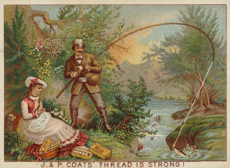 Caballero pescando en la orilla del río de American School