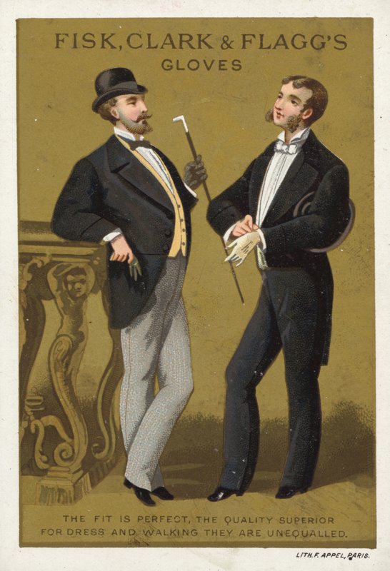 Caballeros hablando, anuncio de guantes de American School