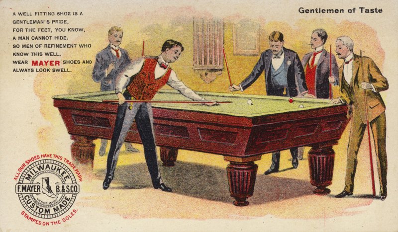 Caballeros de buen gusto jugando al billar de American School