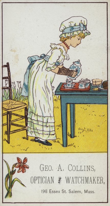 Niña sirviendo té de American School