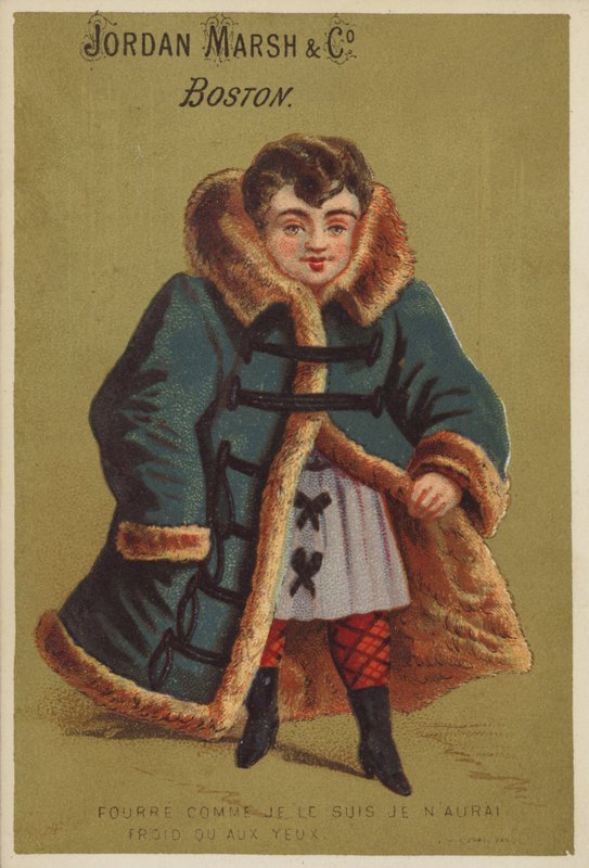 Niña con abrigo grande de American School