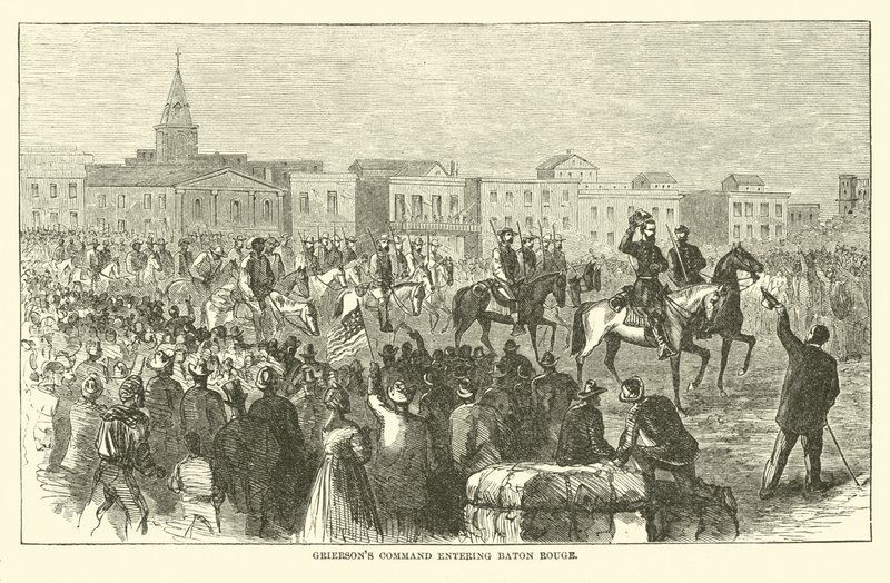 Comando de Grierson entrando en Baton Rouge, abril 1863 de American School