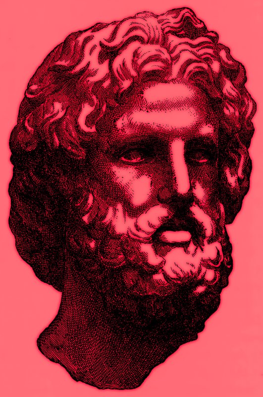 Cabeza de Zeus, ilustración de la Historia de Grecia de Victor Duruy, publicada en 1890 de American School