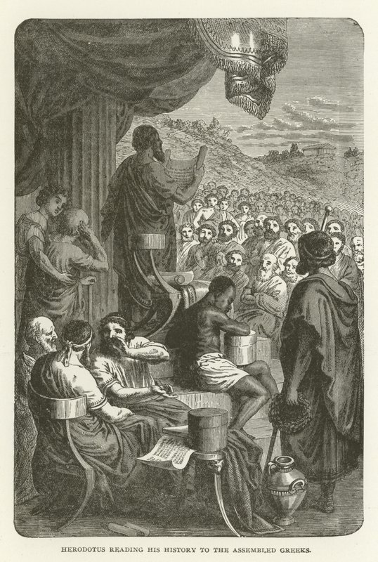 Heródoto leyendo su historia a los griegos reunidos de American School