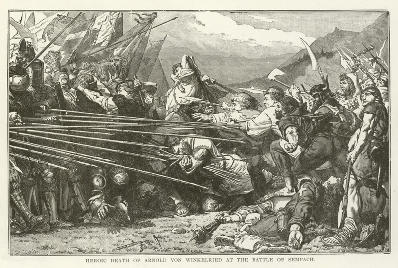 Muerte heroica de Arnold von Winkelried en la Batalla de Sempach de American School