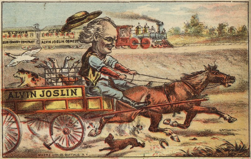 Caballo y carro persiguiendo tren de American School