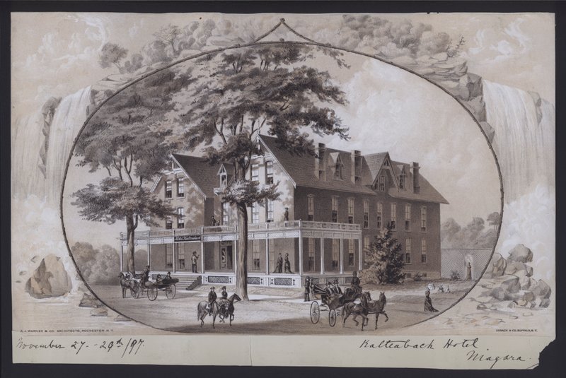 Hotel Kaltenbach, Niágara, Nueva York, EE.UU., c1897 (litografía) de American School