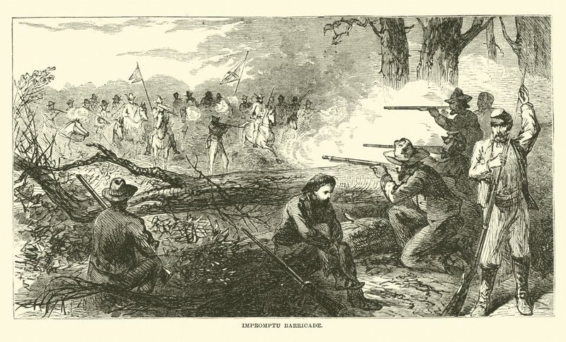 Barricada improvisada, julio de 1863 de American School