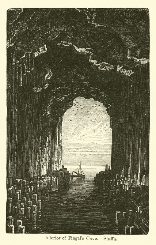 Interior de la cueva de Fingal, Staffa de American School