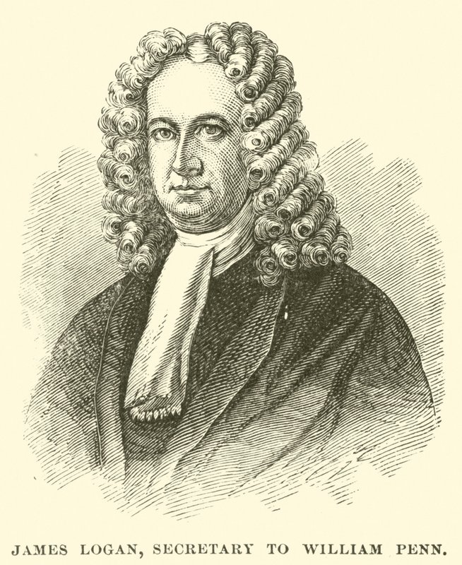 James Logan, Secretario de William Penn (grabado) de American School
