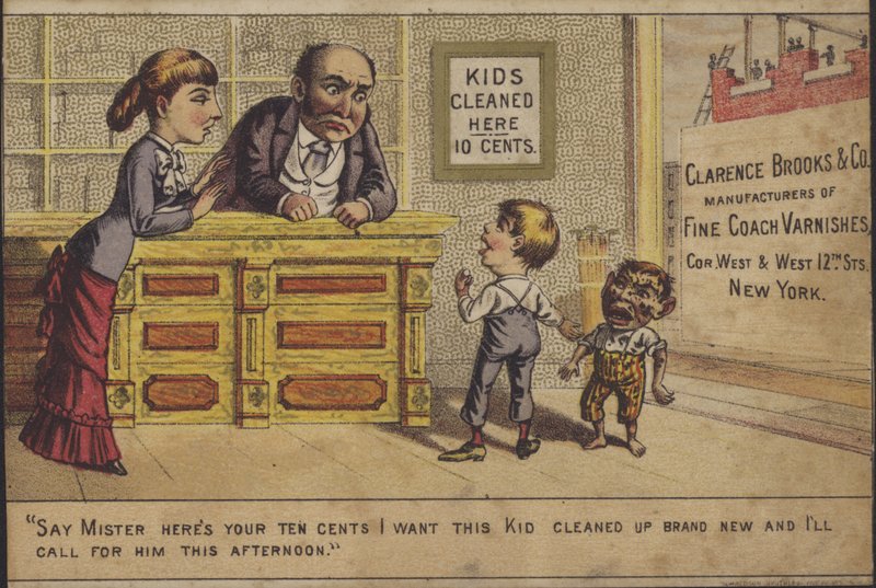 Niños limpiados aquí de American School