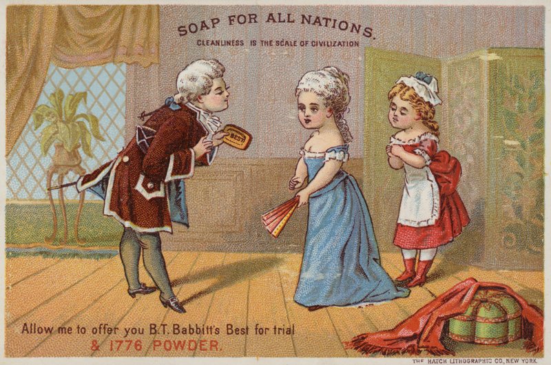 Dama y caballero con sirvienta de American School