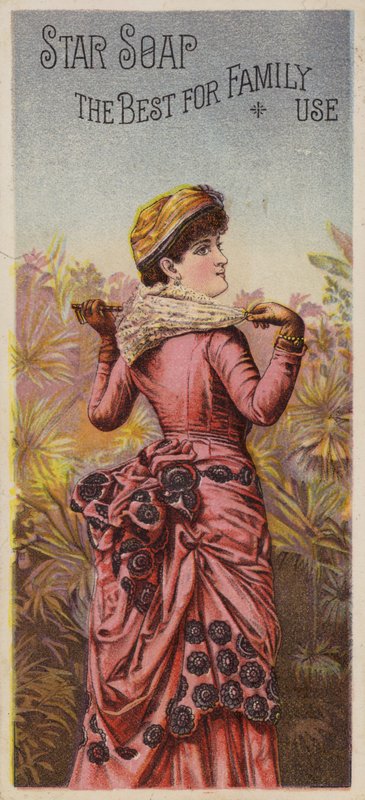 Dama posando con parasol de American School