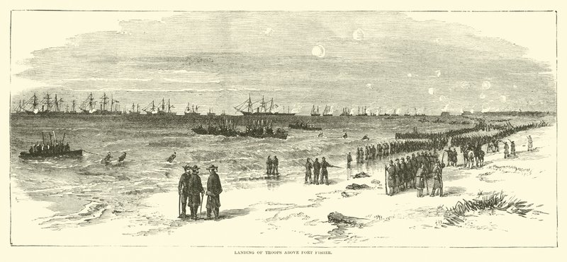 Desembarco de tropas sobre Fort Fisher, enero 1865 de American School