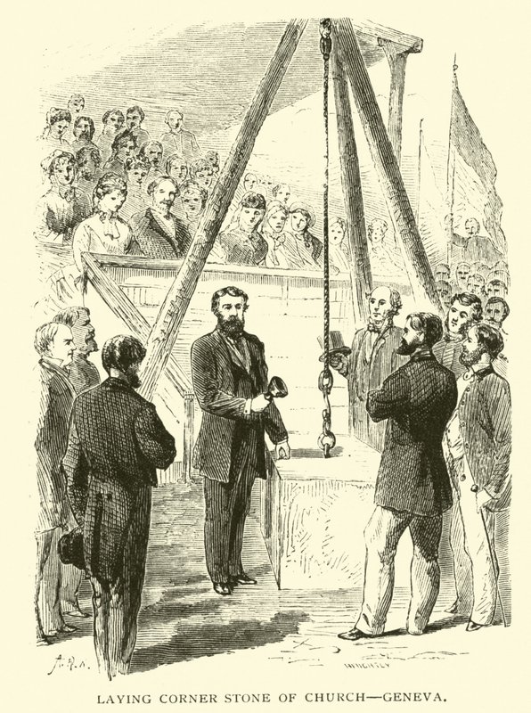 Colocación de la primera piedra de la Iglesia, Ginebra de American School