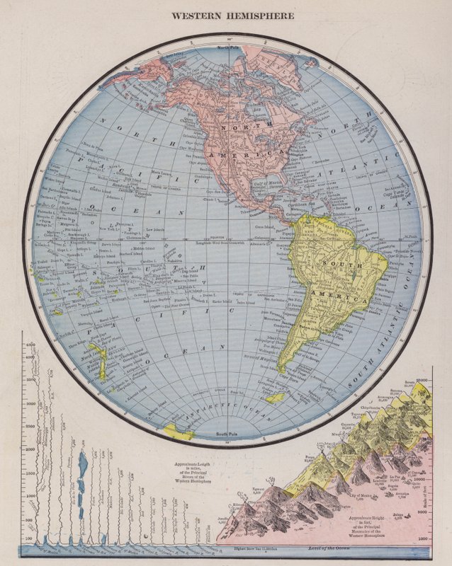 Mapa del hemisferio occidental de American School