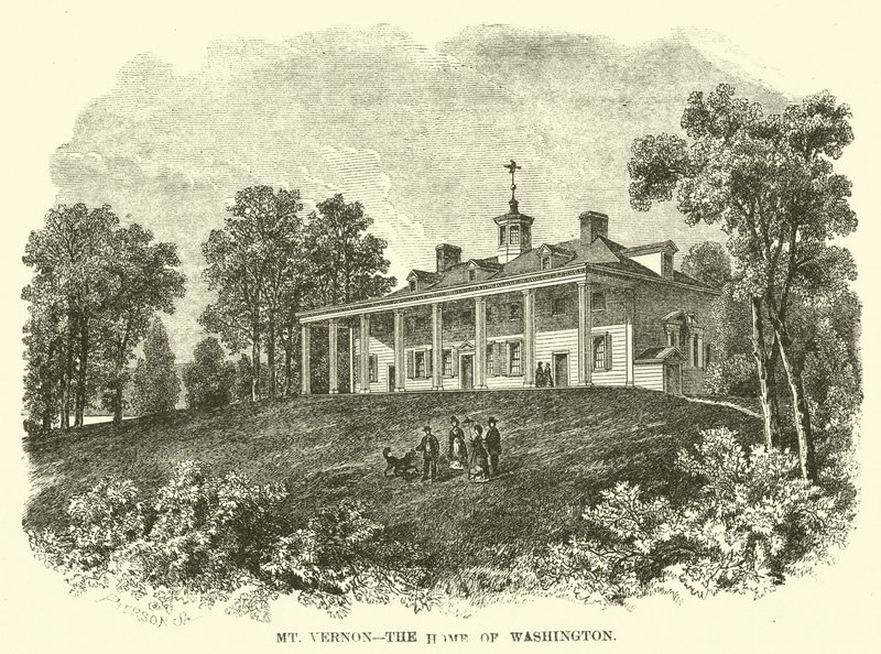 Mount Vernon, el hogar de Washington (grabado) de American School