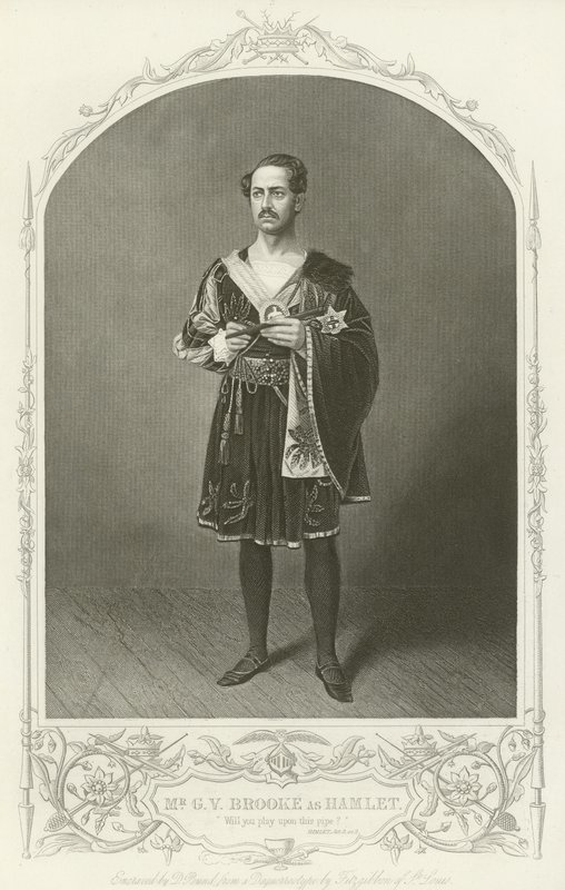Sr. G V Brooke como Hamlet, Acto III, escena II de American School