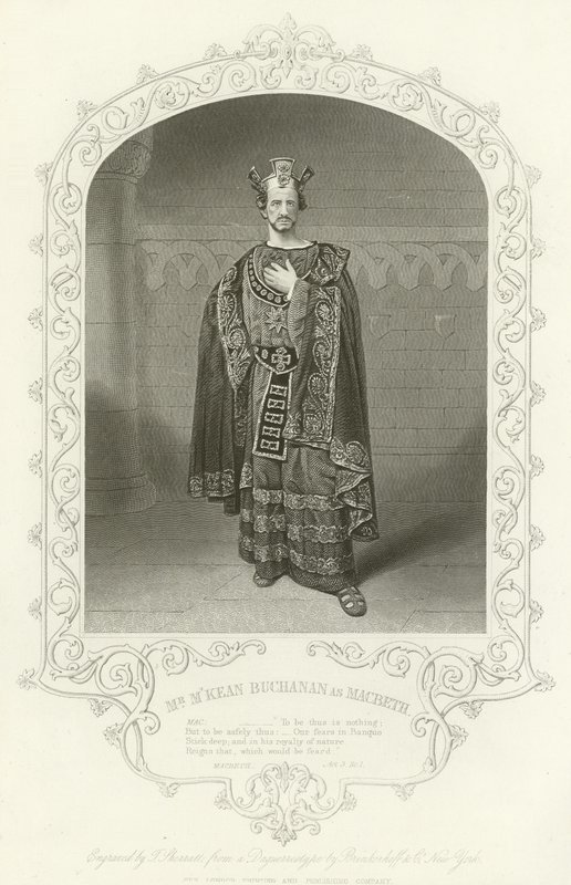 Sr. MKean Buchanan como Macbeth, Acto III, escena i de American School