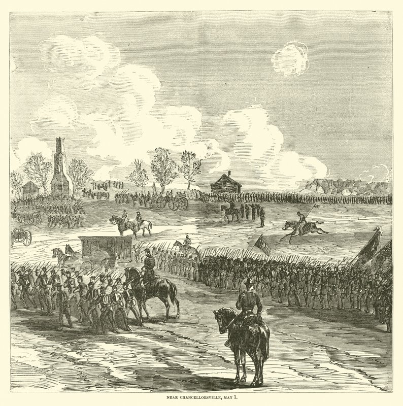 Cerca de Chancellorsville, 1 de mayo, mayo 1863 de American School