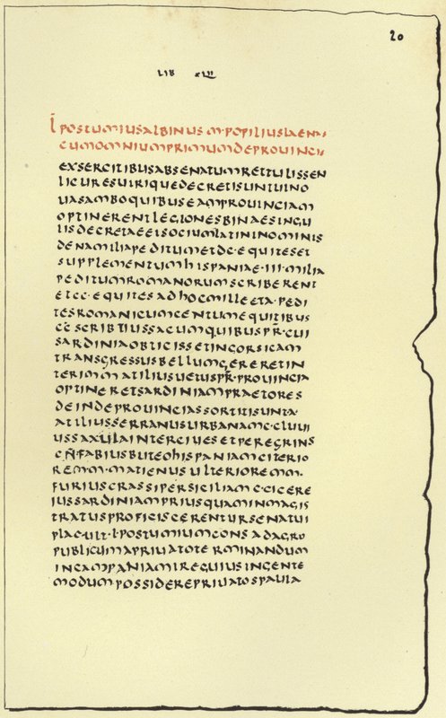 Página de la Historia de Roma de Livio de American School